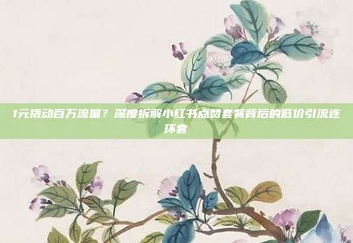 1元撬动百万流量?深度拆解小红书点赞套餐背后的低价引流连环套