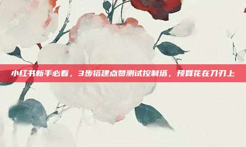 小红书新手必看,3步搭建点赞测试控制塔,预算花在刀刃上