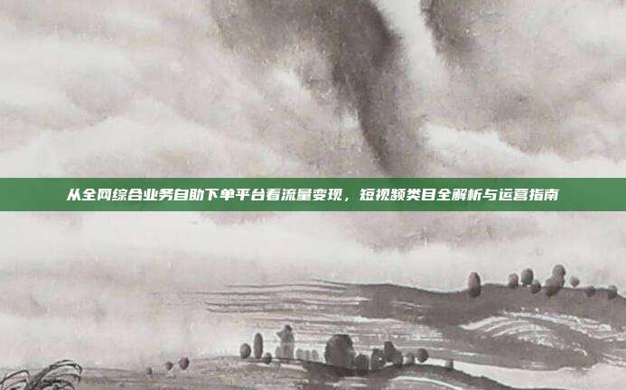 从全网综合业务自助下单平台看流量变现,短视频类目全解析与运营指南
