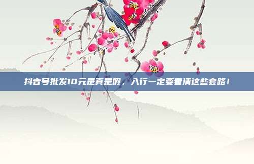 抖音号批发10元是真是假,入行一定要看清这些套路!