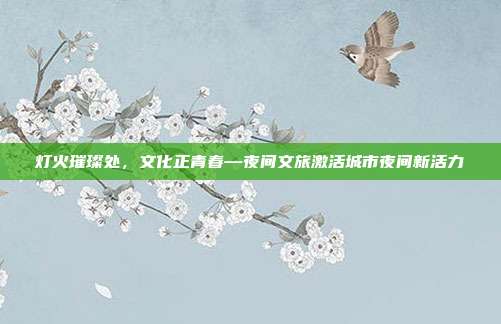 灯火璀璨处,文化正青春—夜间文旅激活城市夜间新活力