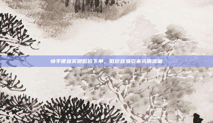 快手便宜买赞低价下单,低价容易引来劣质流量