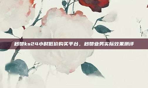 秒赞ks24小时低价购买平台,秒赞业务实际效果测评