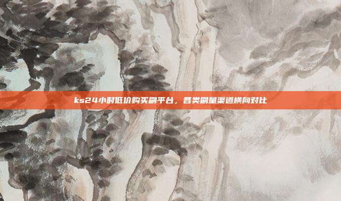ks24小时低价购买刷平台，各类刷量渠道横向对比