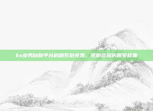 ks业务自助平台秒刷死粉免费,死粉会损伤账号权重