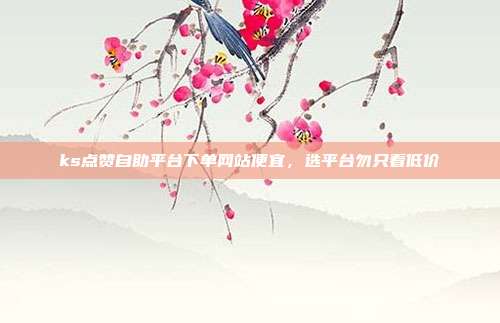 ks点赞自助平台下单网站便宜,选平台勿只看低价