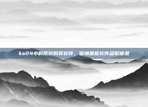 ks24小时低价购买软件,警惕恶意软件盗取信息