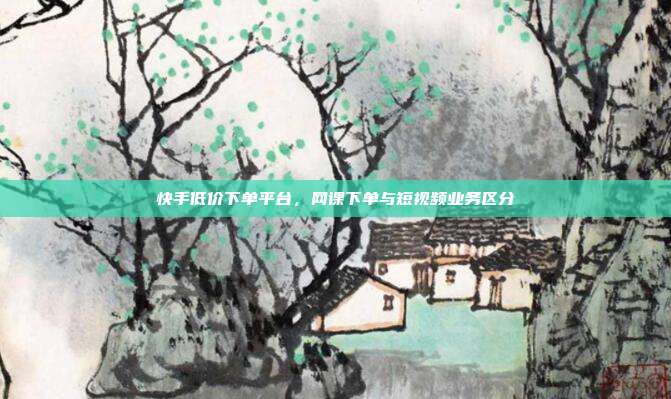 快手低价下单平台，网课下单与短视频业务区分