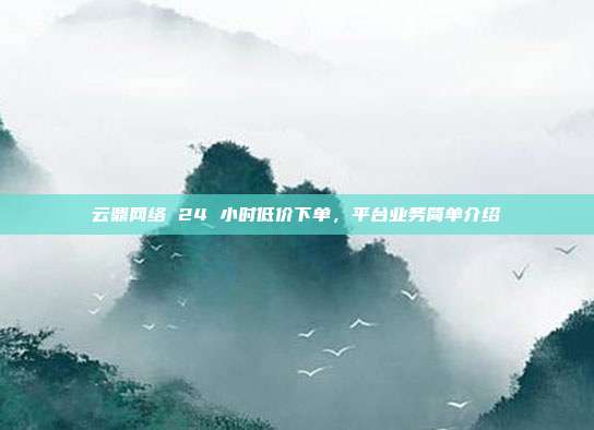 云鼎网络 24 小时低价下单，平台业务简单介绍