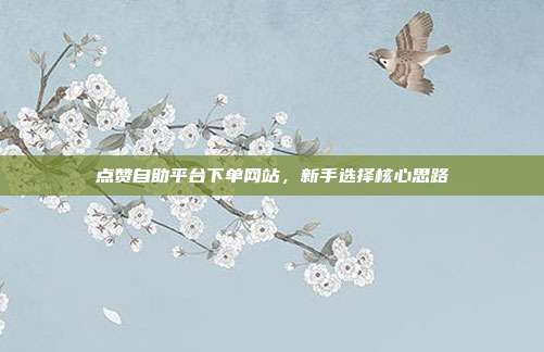 点赞自助平台下单网站,新手选择核心思路
