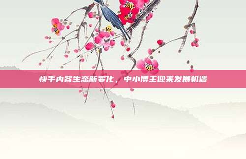 快手内容生态新变化，中小博主迎来发展机遇