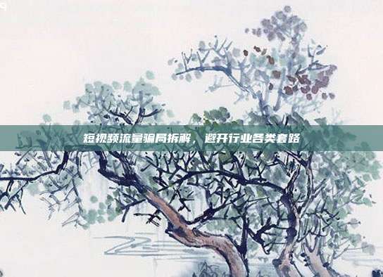 短视频流量骗局拆解,避开行业各类套路
