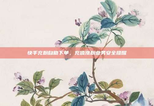 快手充粉自助下单，充值涨粉业务安全提醒