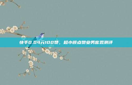 快手0.04元100赞,超小额点赞业务客观测评