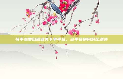 快手点赞自助业务下单平台,多平台横向对比测评