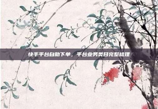 快手平台自助下单,平台业务类目完整梳理