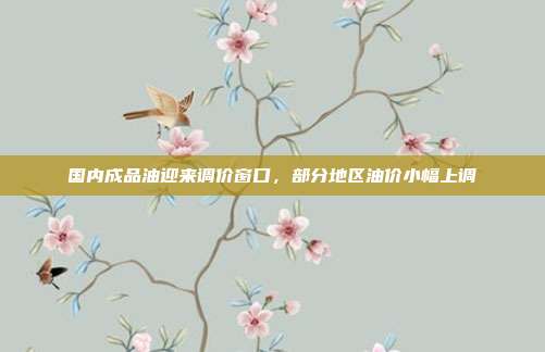 国内成品油迎来调价窗口,部分地区油价小幅上调