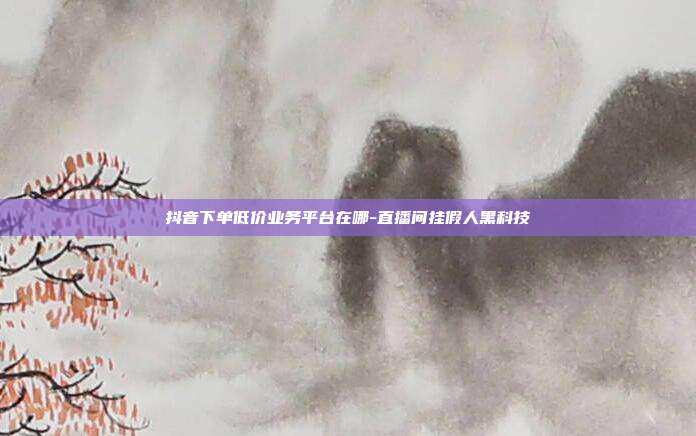 抖音下单低价业务平台在哪-直播间挂假人黑科技