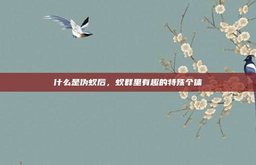 什么是伪蚁后,蚁群里有趣的特殊个体