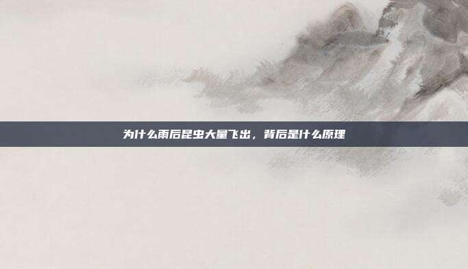 为什么雨后昆虫大量飞出,背后是什么原理
