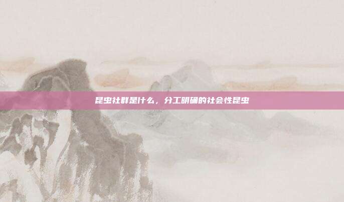 昆虫社群是什么，分工明确的社会性昆虫