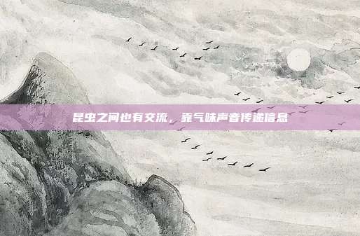昆虫之间也有交流,靠气味声音传递信息