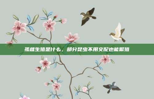 孤雌生殖是什么,部分昆虫不用交配也能繁殖