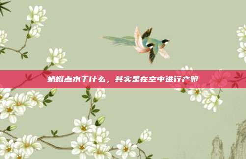蜻蜓点水干什么,其实是在空中进行产卵