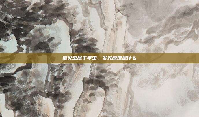 萤火虫属于甲虫,发光原理是什么