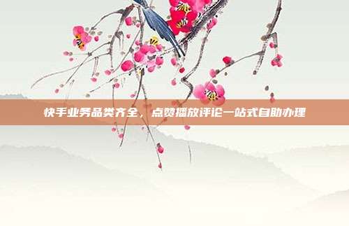 快手业务品类齐全,点赞播放评论一站式自助办理