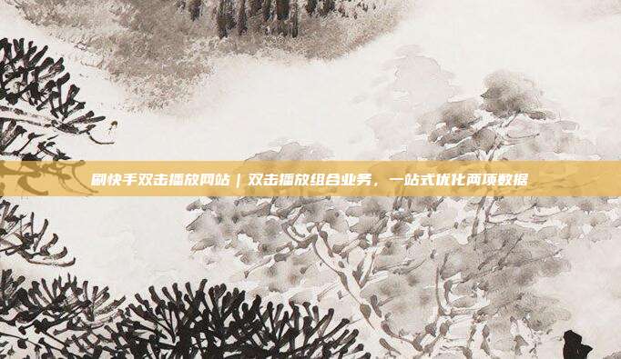 刷快手双击播放网站|双击播放组合业务,一站式优化两项数据