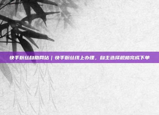 快手粉丝自助网站|快手粉丝线上办理,自主选择规格完成下单