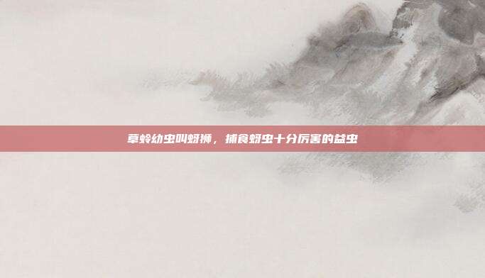 草蛉幼虫叫蚜狮，捕食蚜虫十分厉害的益虫