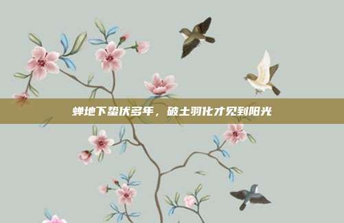 蝉地下蛰伏多年,破土羽化才见到阳光