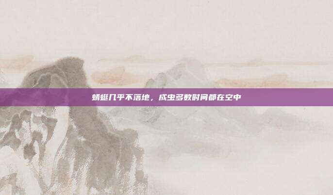 蜻蜓几乎不落地,成虫多数时间都在空中
