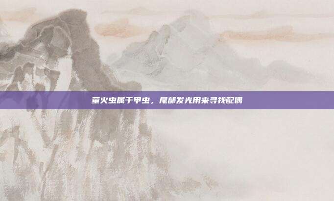 萤火虫属于甲虫，尾部发光用来寻找配偶