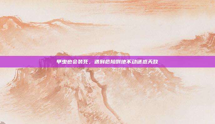 甲虫也会装死,遇到危险倒地不动迷惑天敌