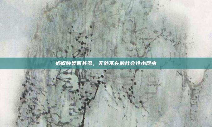 蚂蚁种类何其多,无处不在的社会性小昆虫