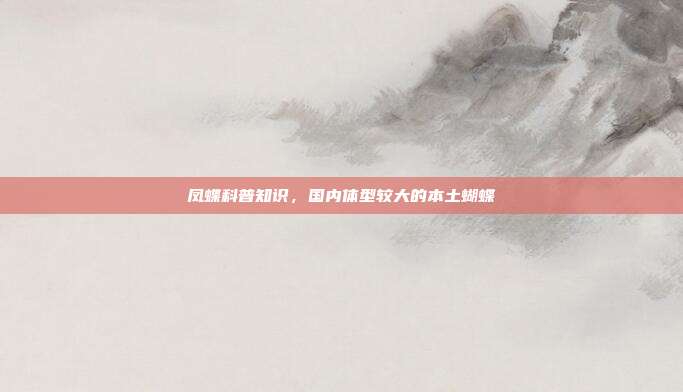 凤蝶科普知识,国内体型较大的本土蝴蝶