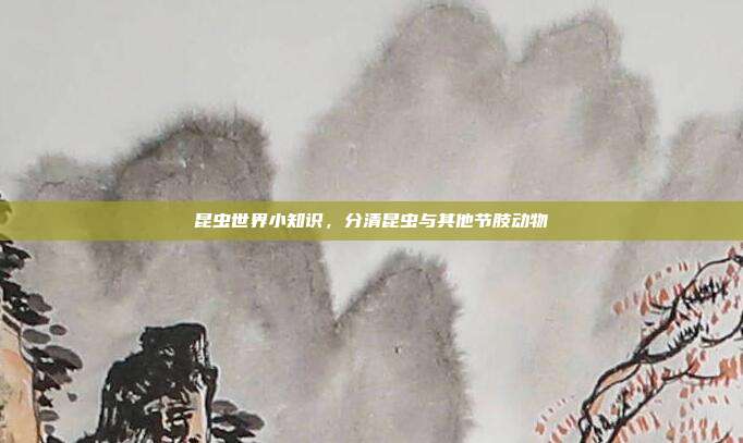 昆虫世界小知识,分清昆虫与其他节肢动物