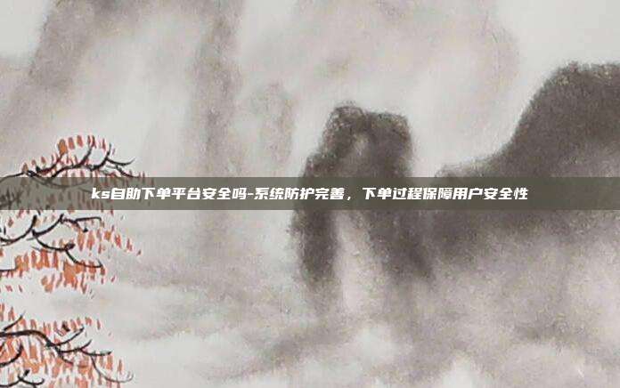 ks自助下单平台安全吗-系统防护完善,下单过程保障用户安全性
