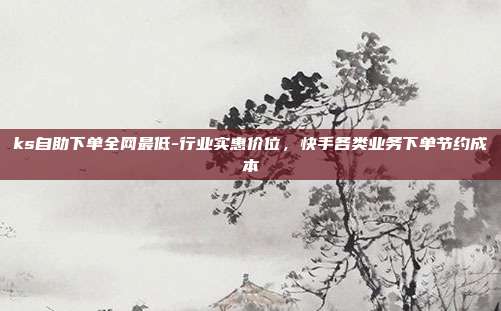 ks自助下单全网最低-行业实惠价位,快手各类业务下单节约成本