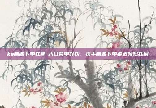 ks自助下单在哪-入口简单好找,快手自助下单渠道轻松找到