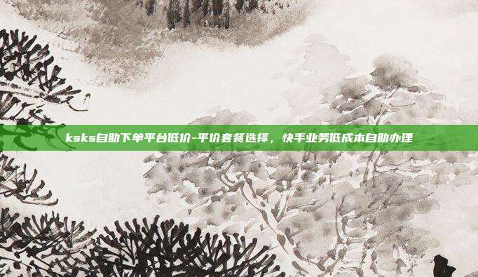 ksks自助下单平台低价-平价套餐选择，快手业务低成本自助办理