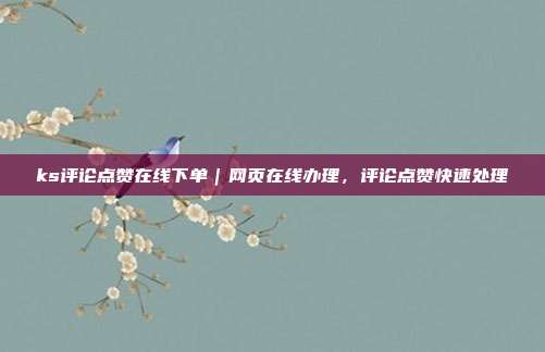 ks评论点赞在线下单｜网页在线办理，评论点赞快速处理