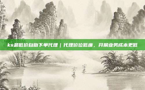 ks最低价自助下单代理|代理价位低廉,开展业务成本更低