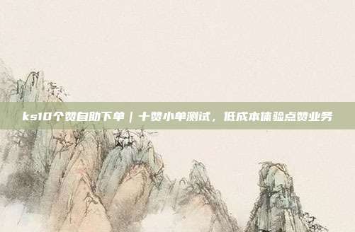 ks10个赞自助下单|十赞小单测试,低成本体验点赞业务