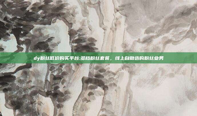 dy粉丝低价购买平台:多档粉丝套餐,线上自助选购粉丝业务