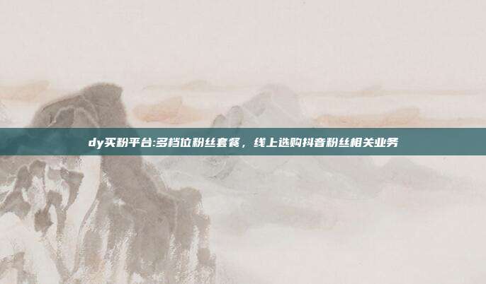 dy买粉平台:多档位粉丝套餐,线上选购抖音粉丝相关业务