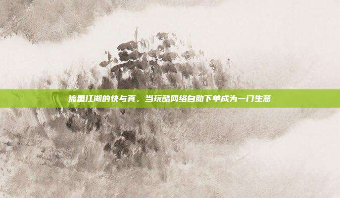 流量江湖的快与真,当玩酷网络自助下单成为一门生意